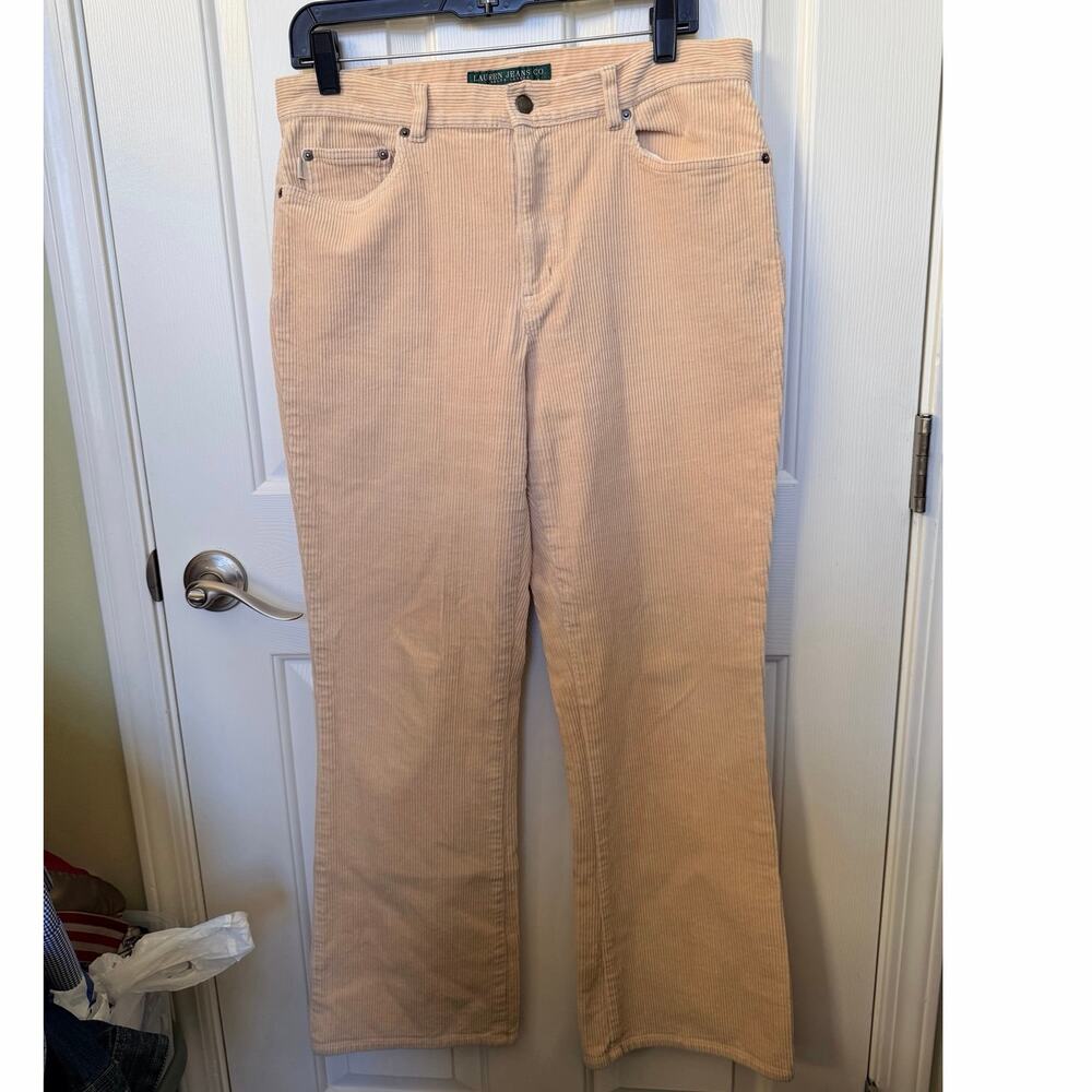 Lauren Jeans Co Ralph Lauren Beige Corduroy Pants Women’s 10 Straight Leg
